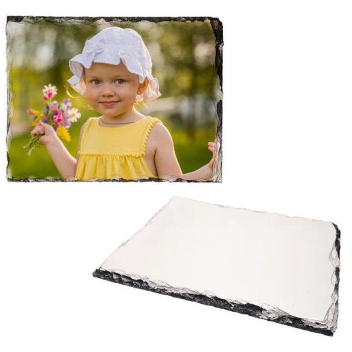 Sublimation Photo Slate Rock Plaque - Med. Rectangle - 5.9" x 7.9"