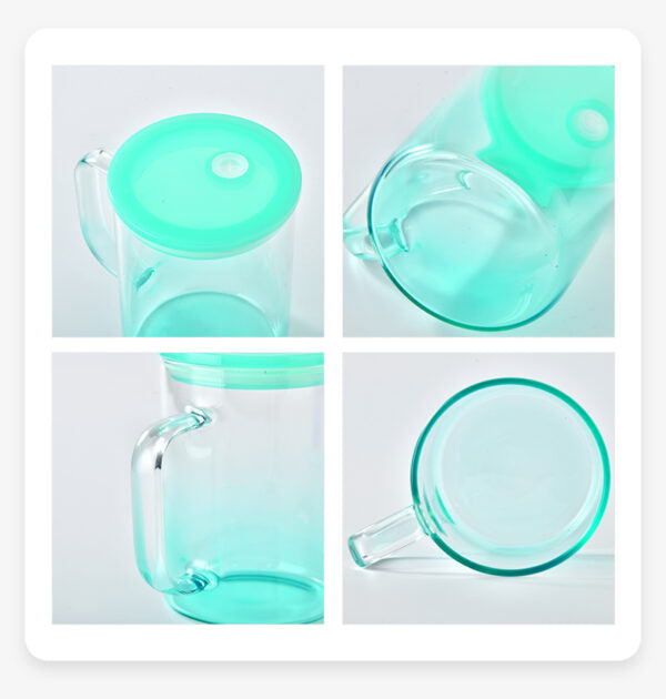 17oz Sublimation Transparent Gradient Glass Mug with Handle