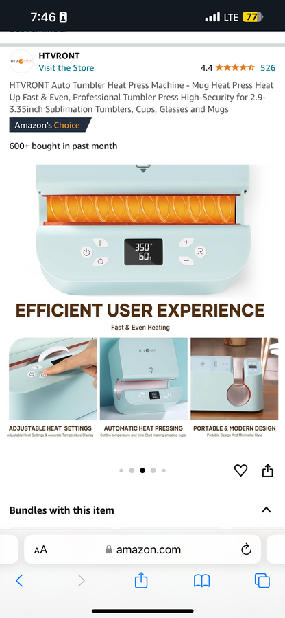 HTVRONT Auto Tumbler Heat Press Machine