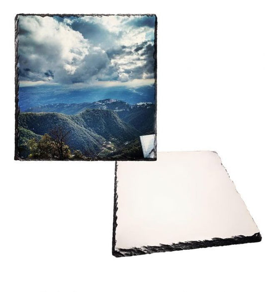 Sublimation Photo Slate Rock Plaque - Large Square - 7.6" x 7.6"