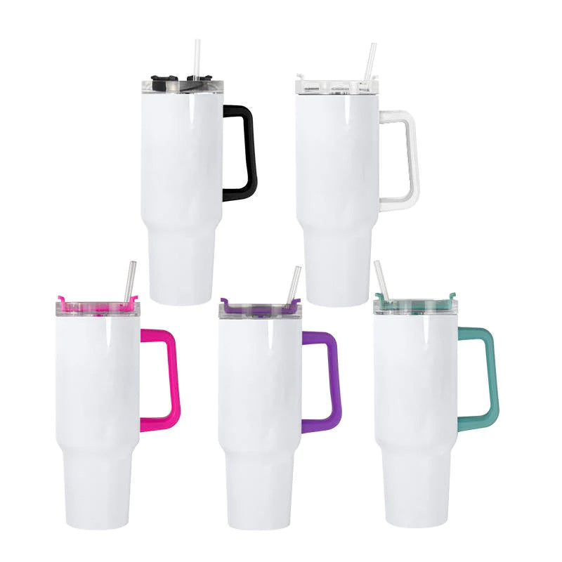 40oz Sublimation Tumbler with Coloured Handle
