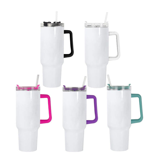 40oz Sublimation Tumbler with Coloured Handle